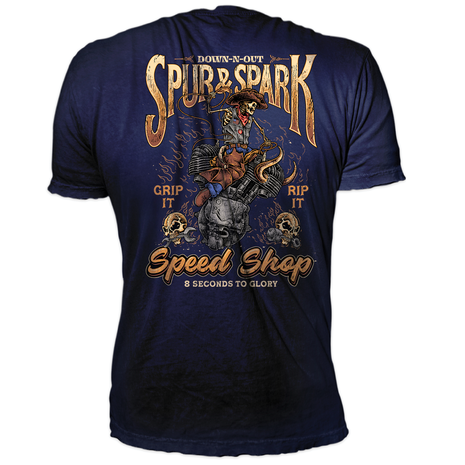 Spur & Spark Navy Blue Tee – Lethal Threat