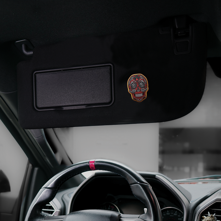 Red Sugar Skull Car Patch