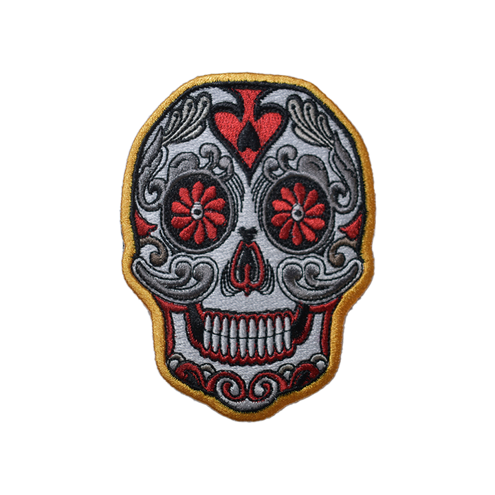 White Sugar Skull Car Patch