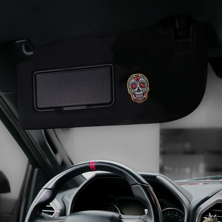 White Sugar Skull Car Patch