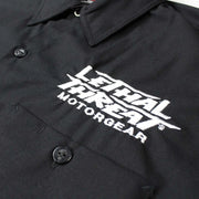 Be First Be Fast Skull Embroidered Work Shirt / Shop Shirt