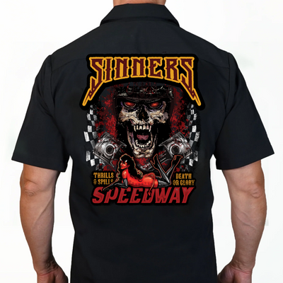 Sinners Speedway Printed Work Shirt / Shop Shirt