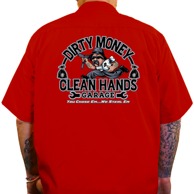 Dirty Money Clean Hands Printed Work Shirt / Shop Shirt