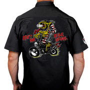 Ain't No Role Model Monster Gray Embroidered Work Shirt / Shop Shirt