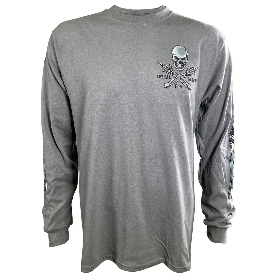 FTW Skull Gray Long Sleeve Men's Shirt
