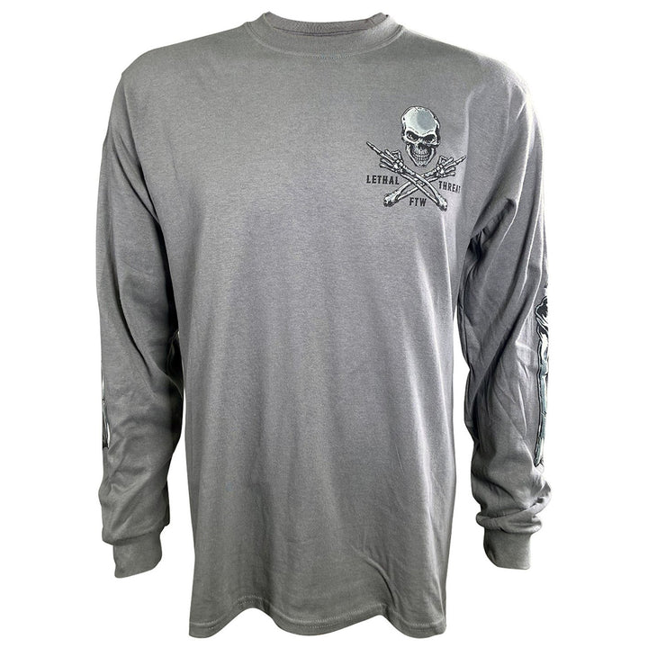 FTW Skull Gray Long Sleeve Men's Shirt