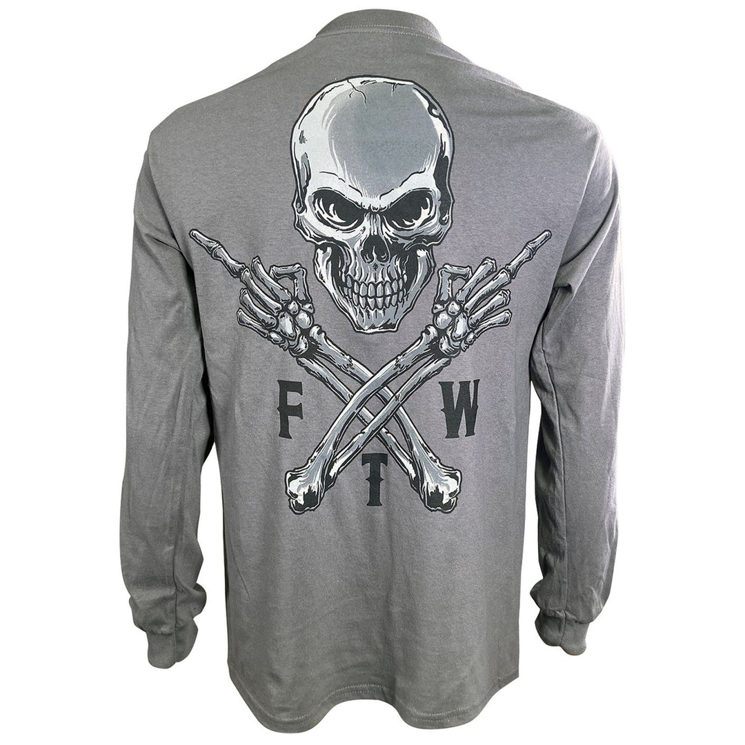 FTW Skull Gray Long Sleeve Men's Shirt