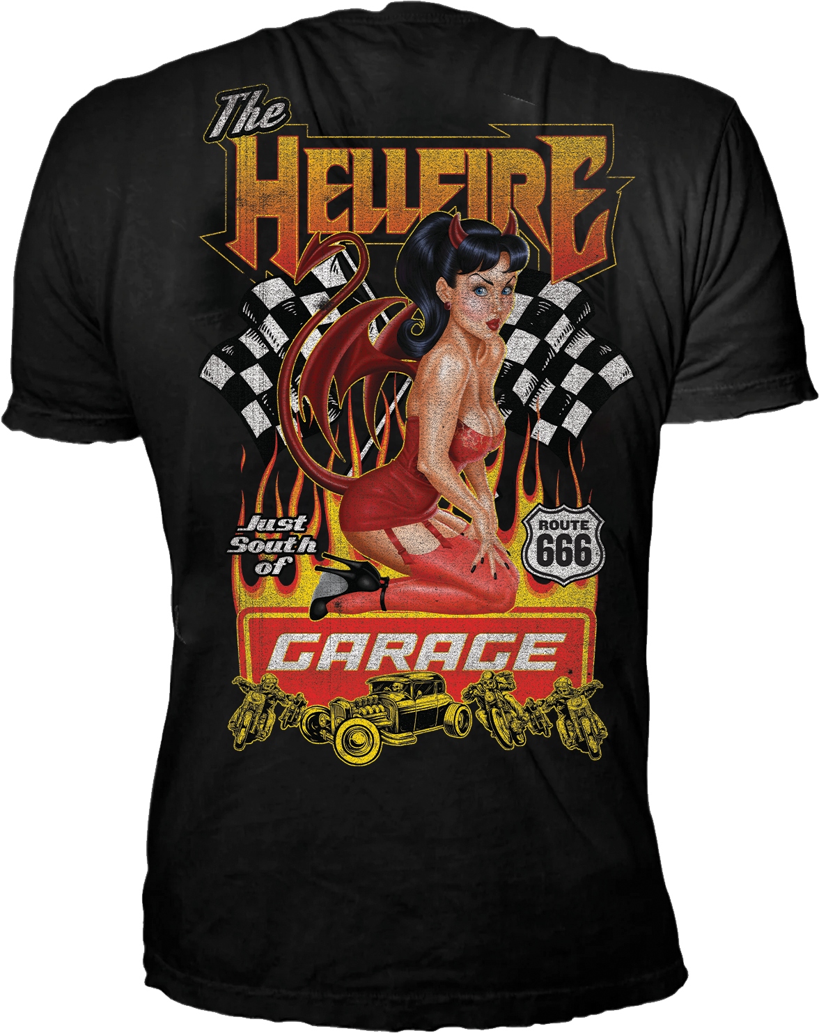 The Hellfire Garage Pin Up Girl Black Tee – Lethal Threat