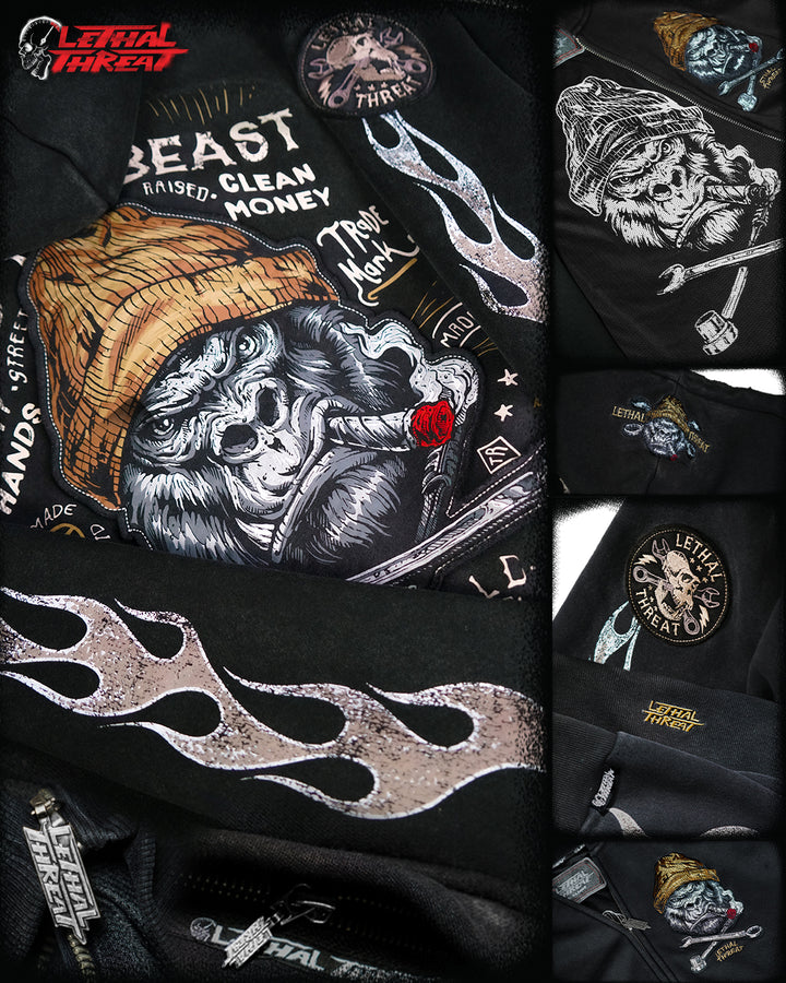 BUILD YOUR BEAST GORILLA ZIP UP HOODIE