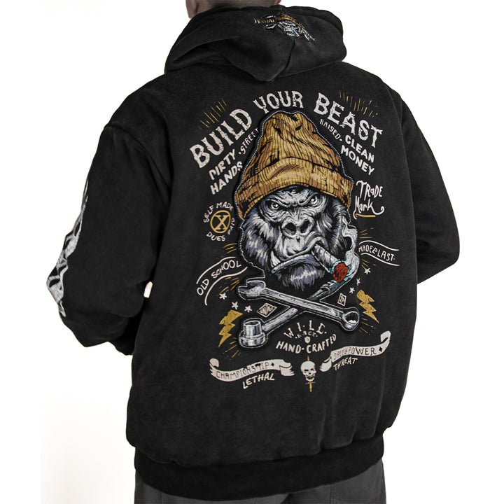 BUILD YOUR BEAST GORILLA ZIP UP HOODIE