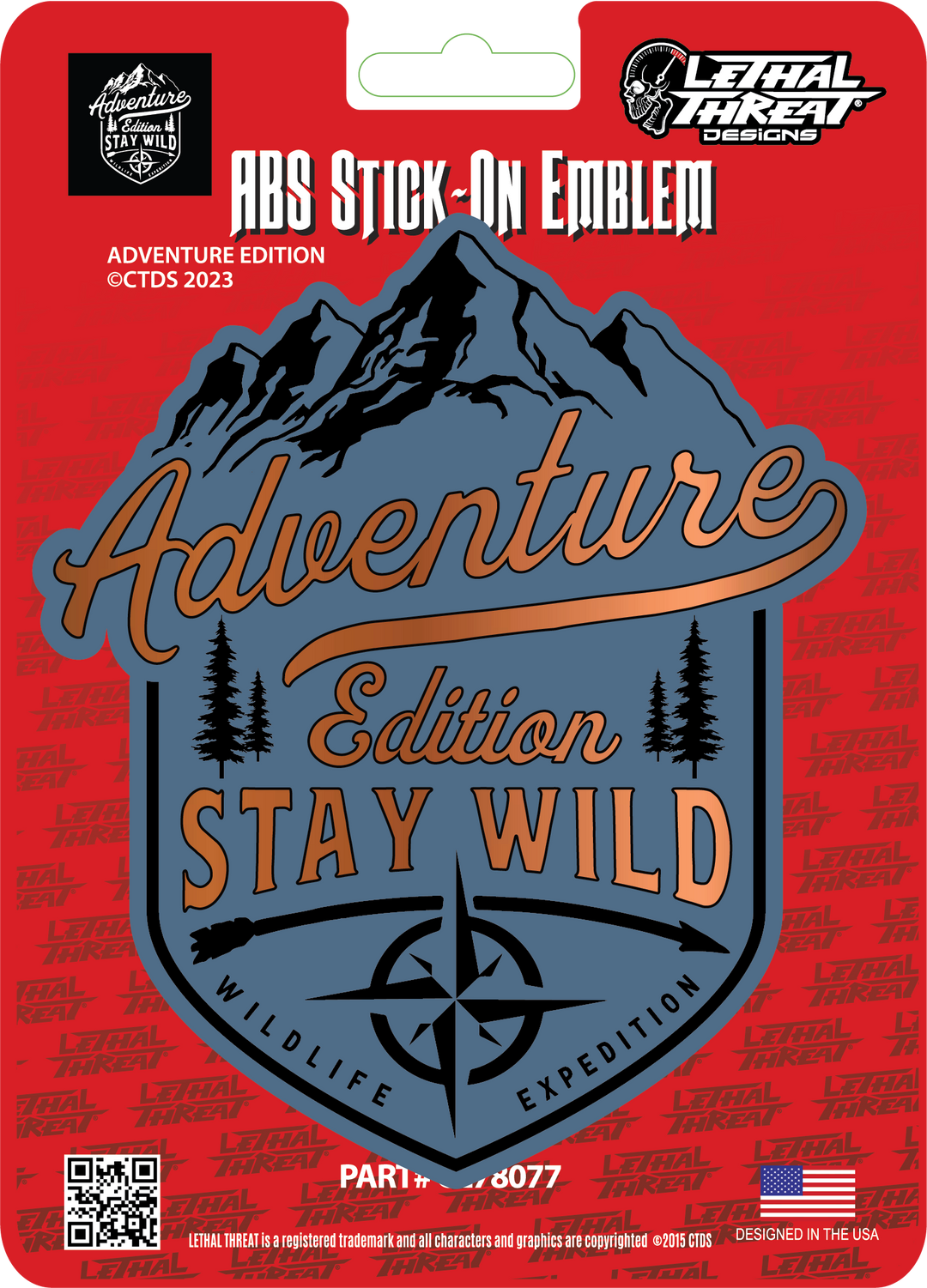 ADVENTURE EDITION Gray and Copper Peel n Stick Abs Emblem