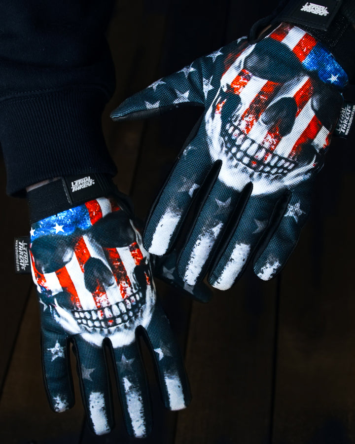 American Bad Ass Skull Hand Gloves