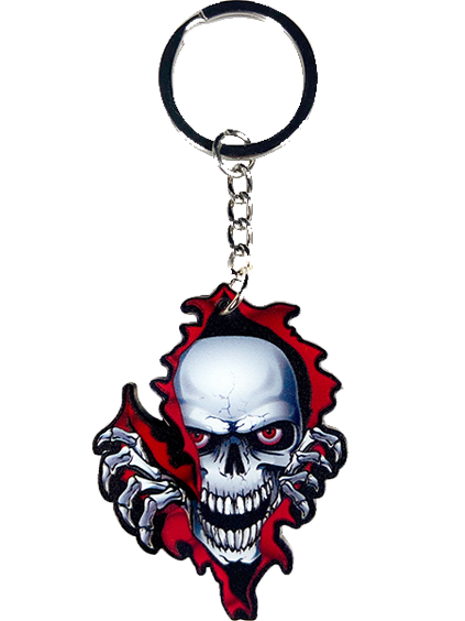 Rip Skull Enamel Metal  Keychain