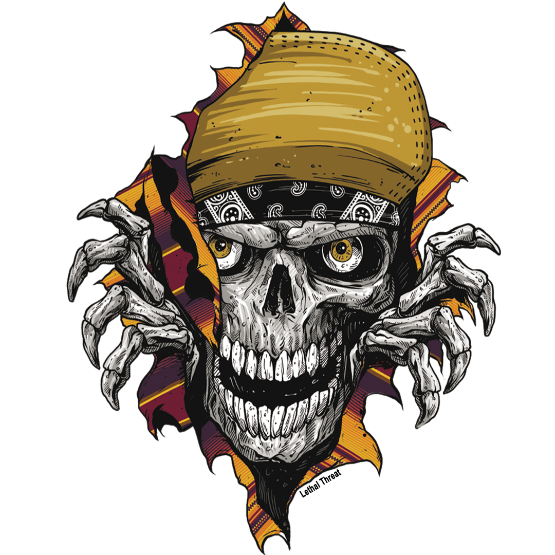 Low Rider Rip Skull Mini Decal/Sticker