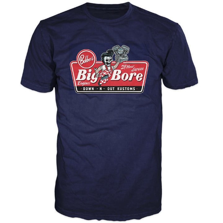 Big Bore Skull Guy Navy Blue Tee