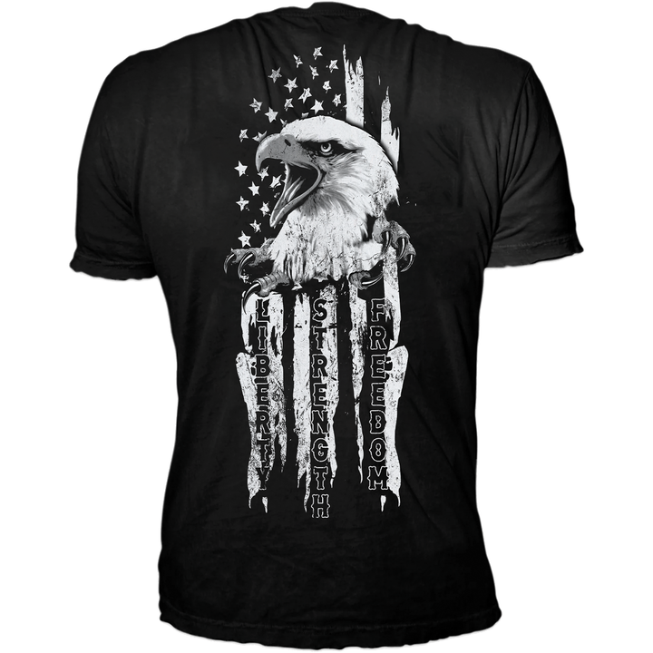 USA Rip Eagle Black Tee