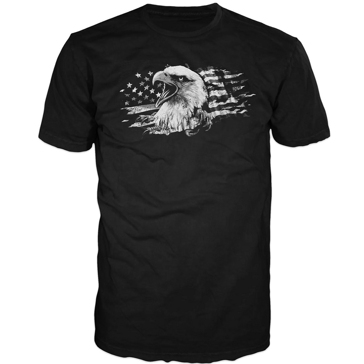 USA Rip Eagle Black Tee