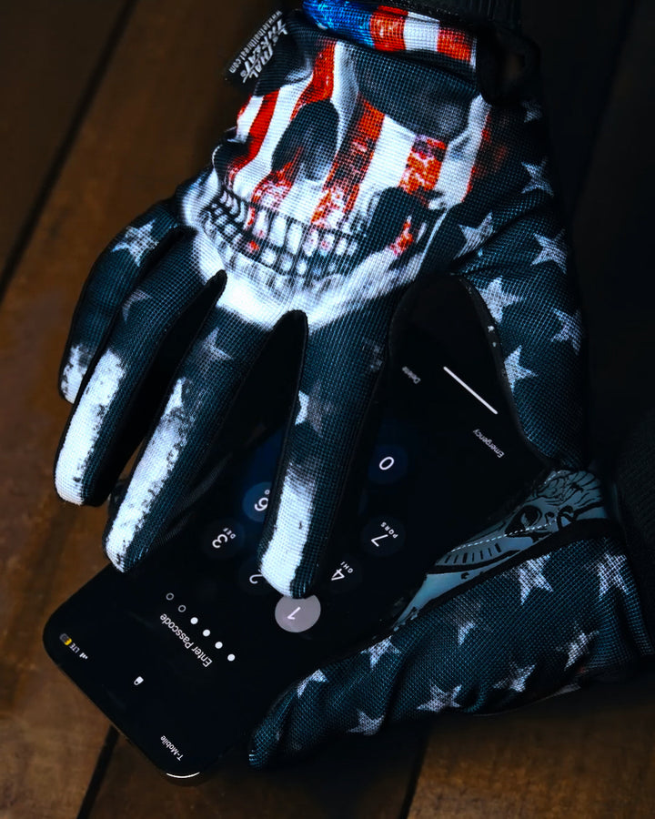 American Bad Ass Skull Hand Gloves