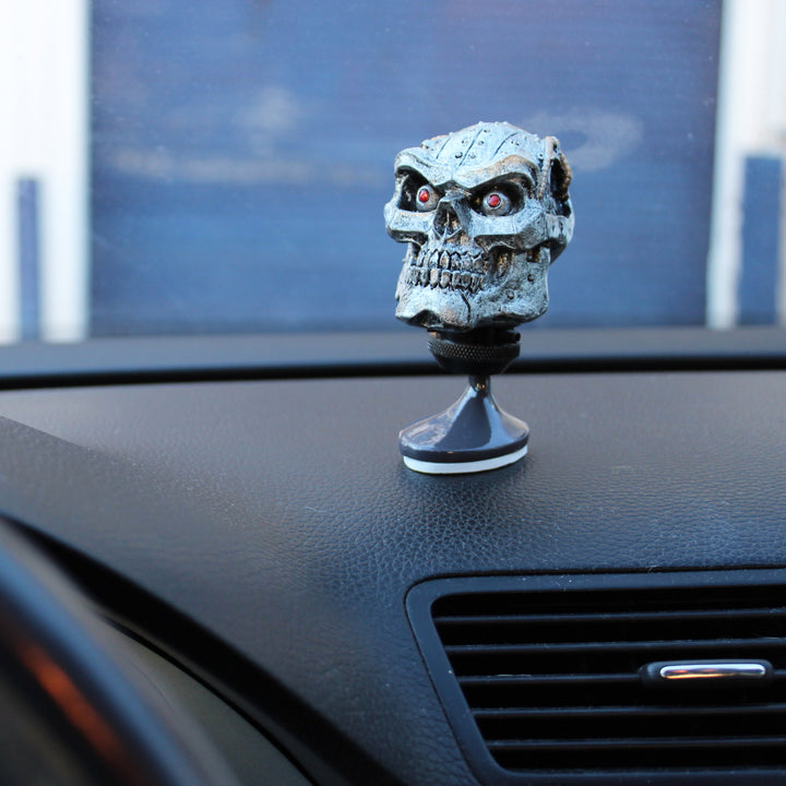 Cyborg Skull Head with Skull Display Stand / Dash Topper