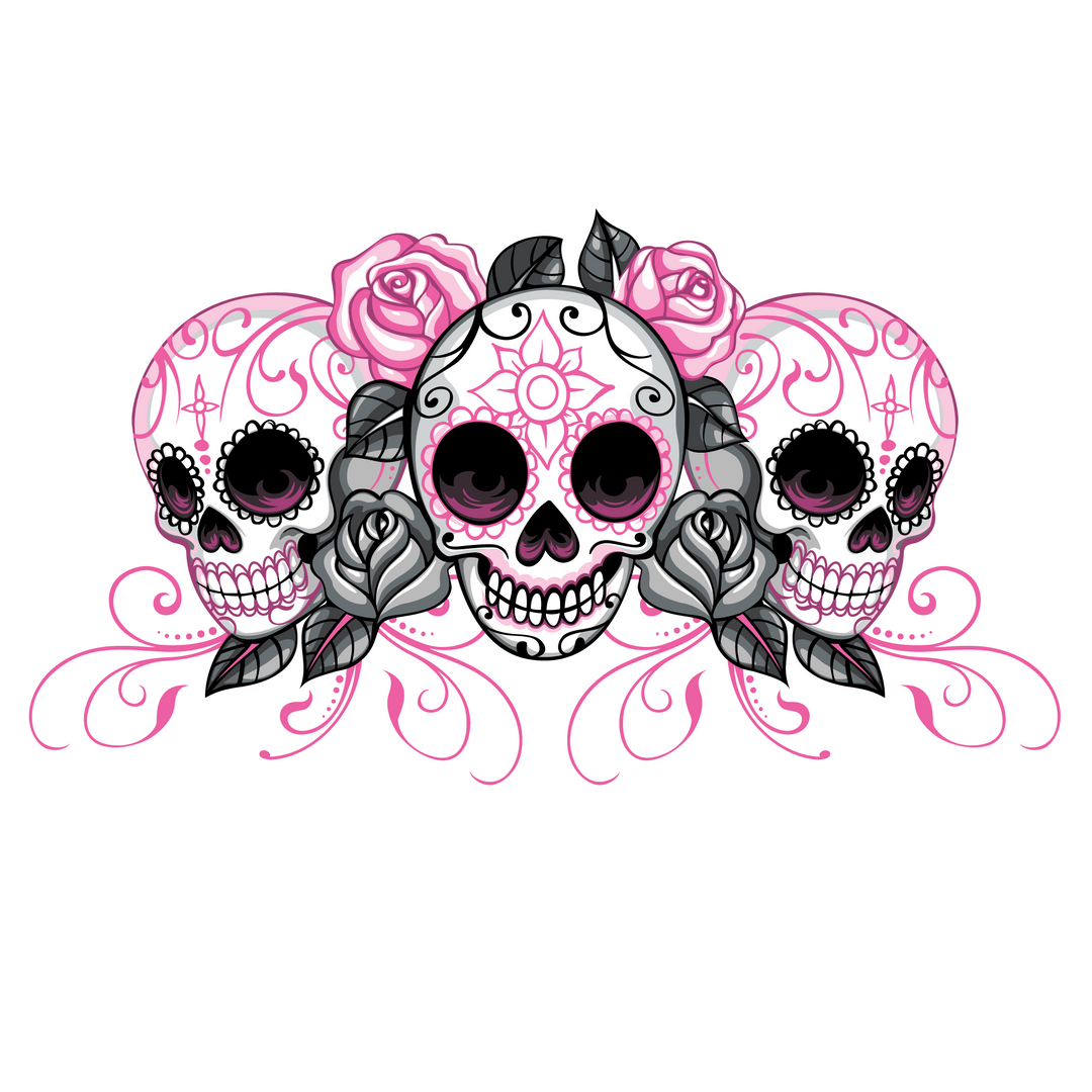 Sugar Skulls Large Glitter Decal