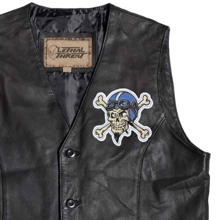 Crossbones Vintage Biker  Embroidered Patch