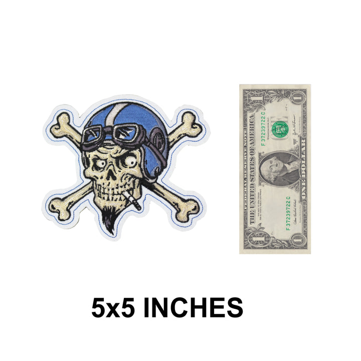 Crossbones Vintage Biker  Embroidered Patch