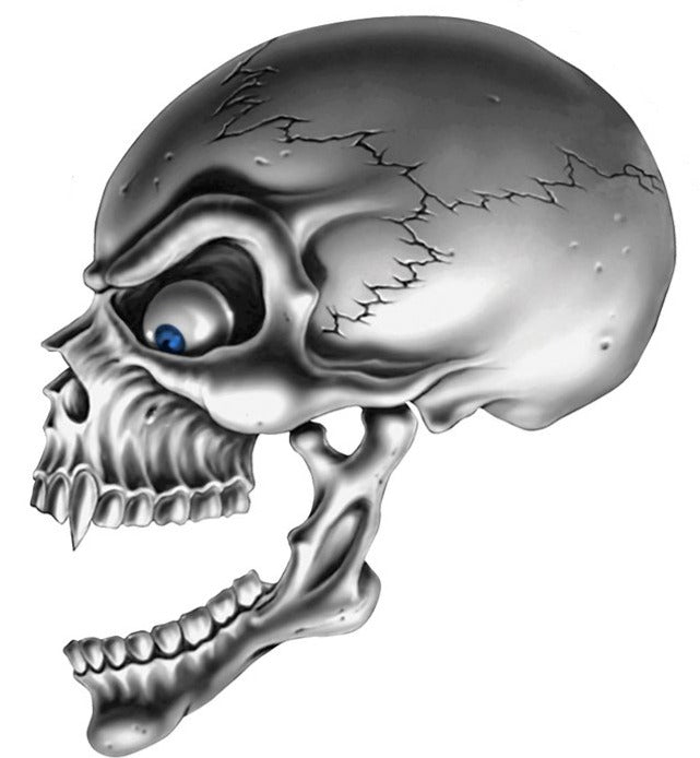 Skull Left Blue Eyes Decal