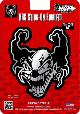 Evil Clown ABS Peel n Stick Emblem