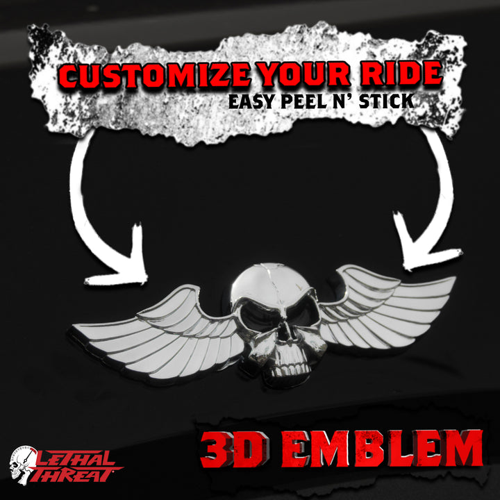 Racing Skull Peel n Stick  ABS Emblem