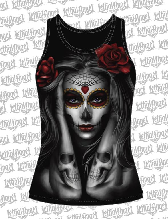Skull Arm Tattoo Razor Back Tank Top