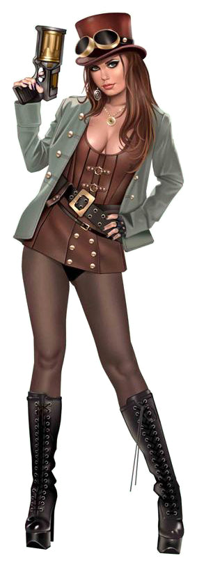 Steam Punk Pin-up Girl Decal
