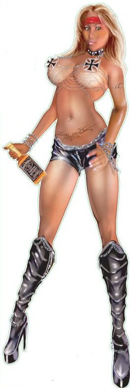 Ride or Party Pin Up Girl Decal