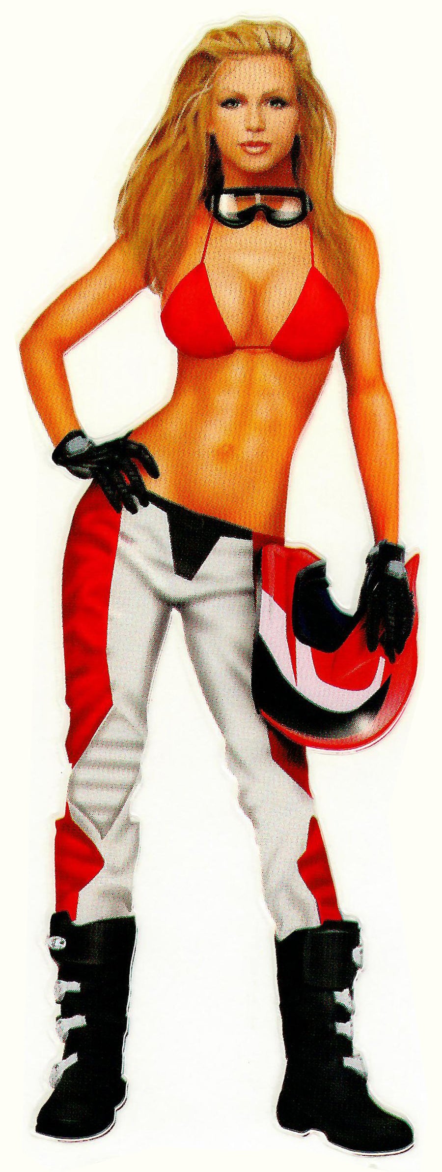 Red Motocross Babe Decal
