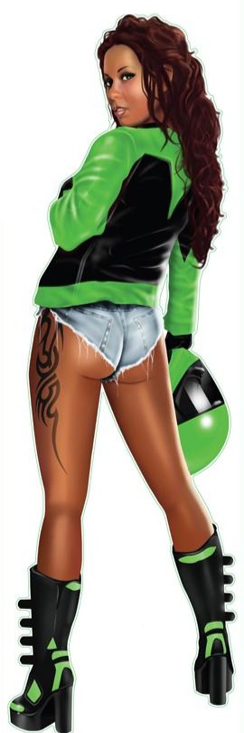 Urban Biker Green Decal