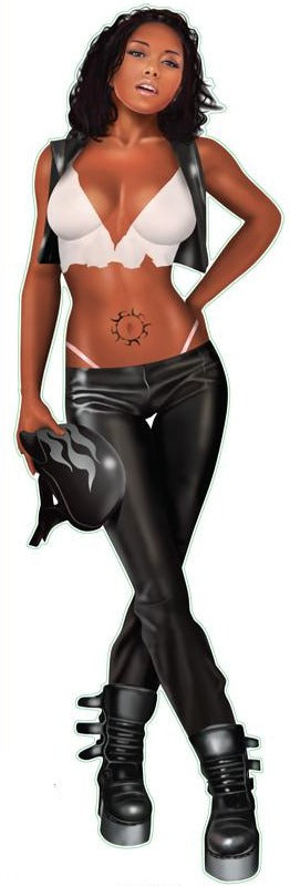 Urban Harley Biker Babe Decal