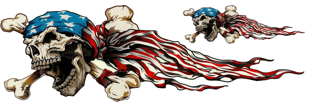 USA Skull Left Decal