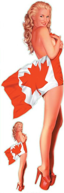 Miss Canada Flag Pin Up Girl Decal