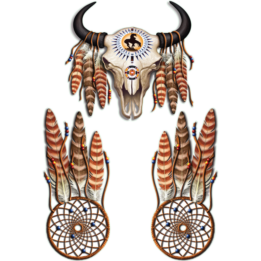 Cow Skull  and Dream Catcher Decal Set
