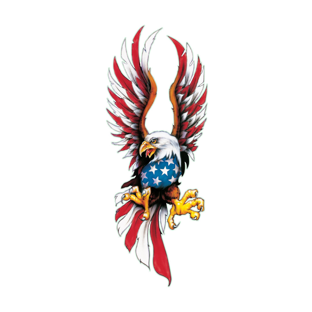 Center USA Flag Feather Eagle Large Decal