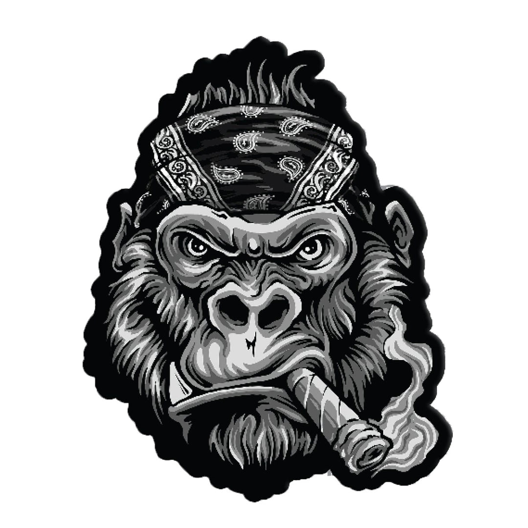 Gorilla Biker Bandana Embroidered Patch
