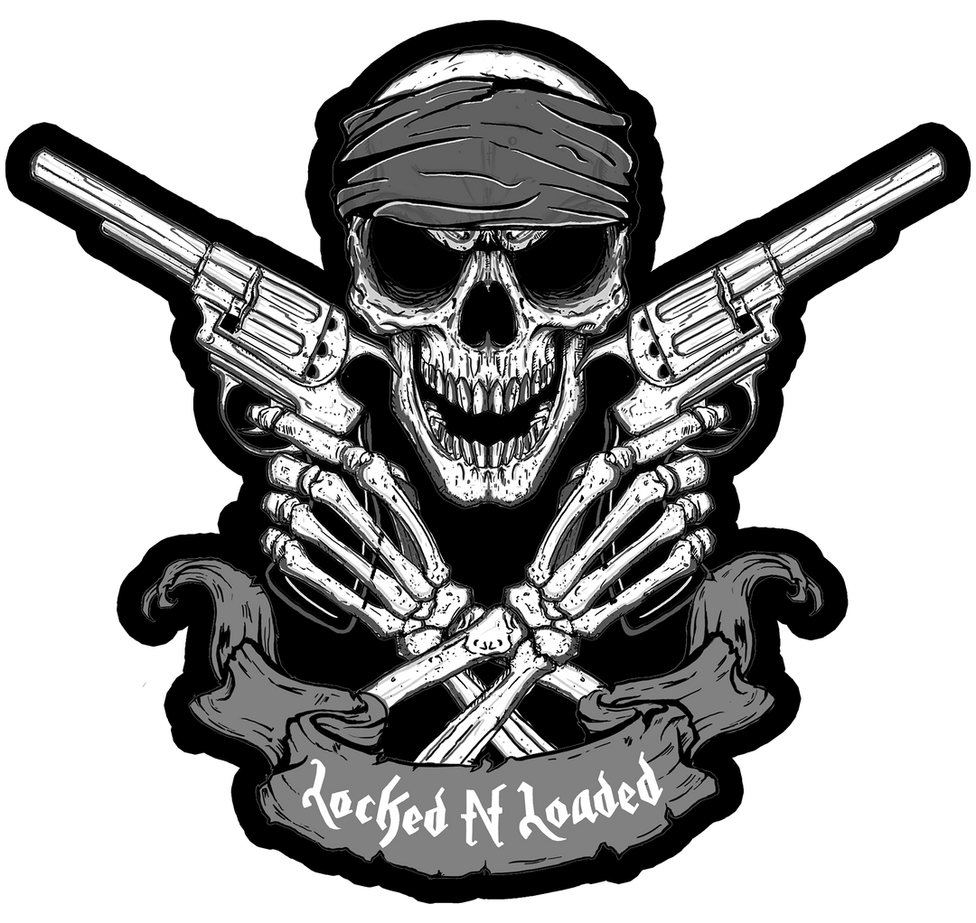 Locked n Loaded Skull Embroidered Patch