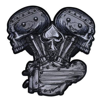 Metal and Mayhem V-Twin Skull Embroidered Patches