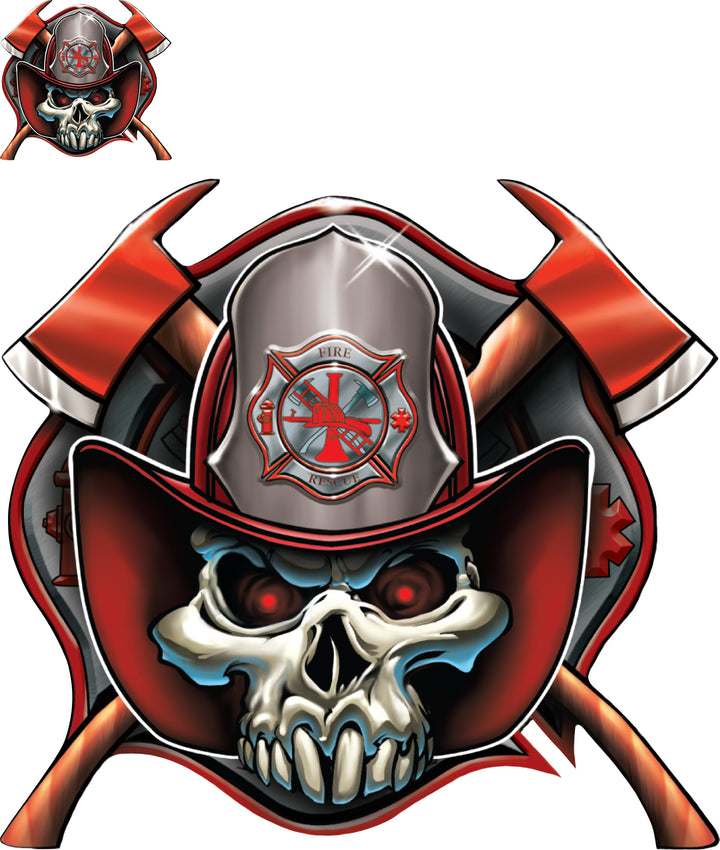 Fireman Skull Decal Set