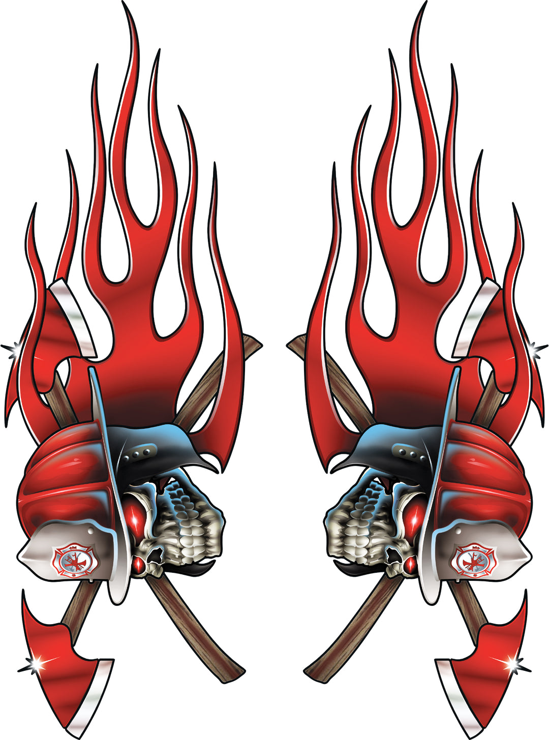 Fireman Skull Decal Set