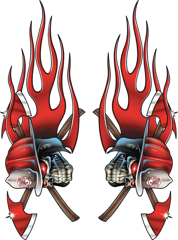Fireman Skull Decal Set