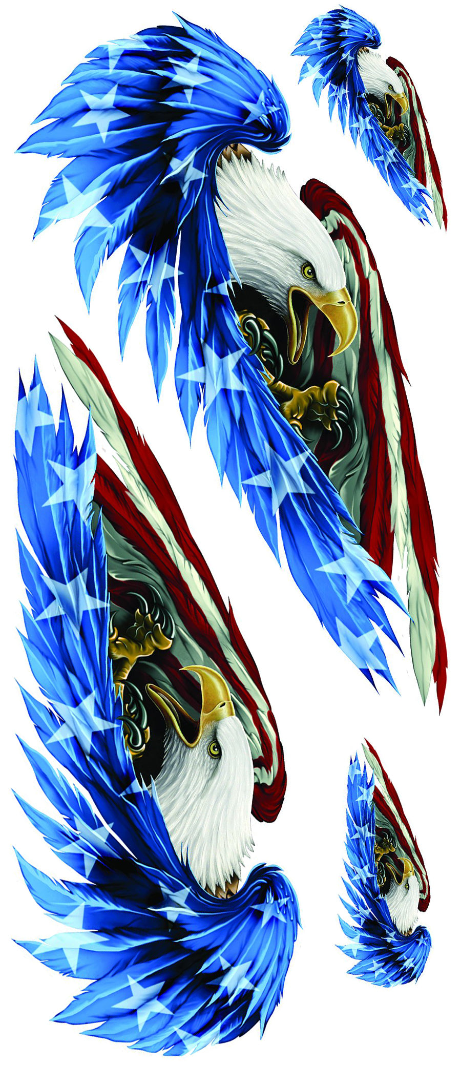 Left n Right USA Feathered Eagle Decal