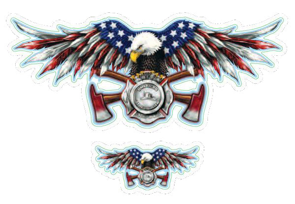 USA Fire Department Eagle Sticker - Mini Decal