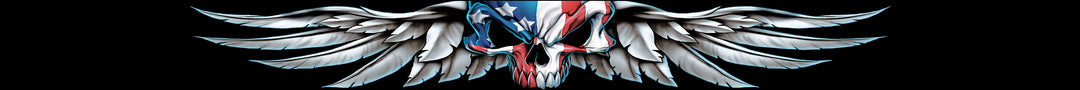 USA Wing Skull Windshield Visor Decal