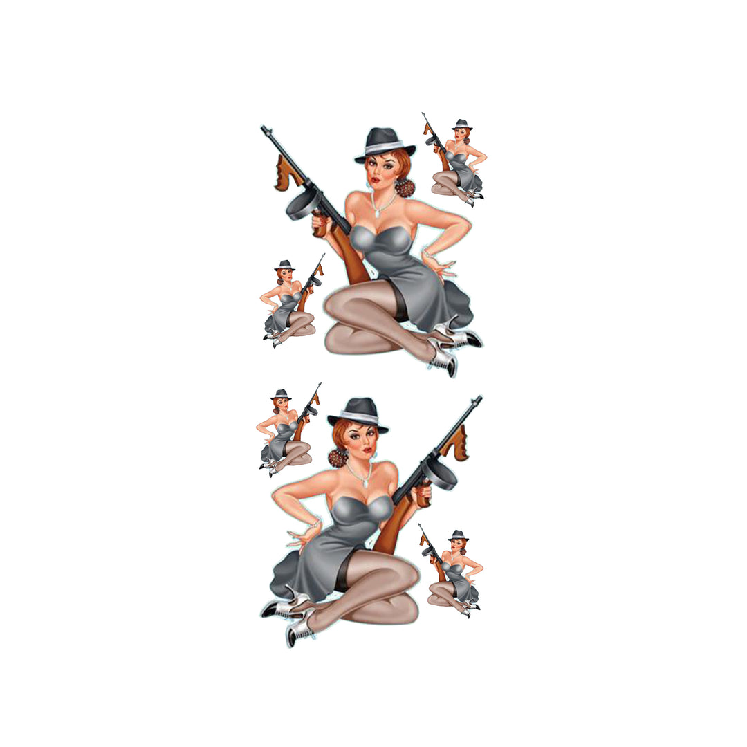 Vintage Gangster Pinup Girl Decal