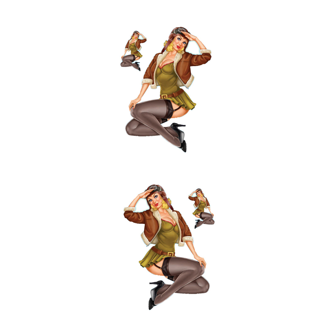 Vintage Aviation Pin up Girl Decal